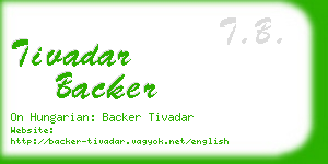 tivadar backer business card